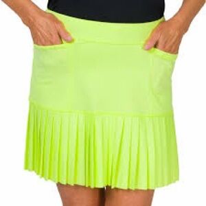 Jofit Knife Pleated Women's Skirt, highlighter yellow